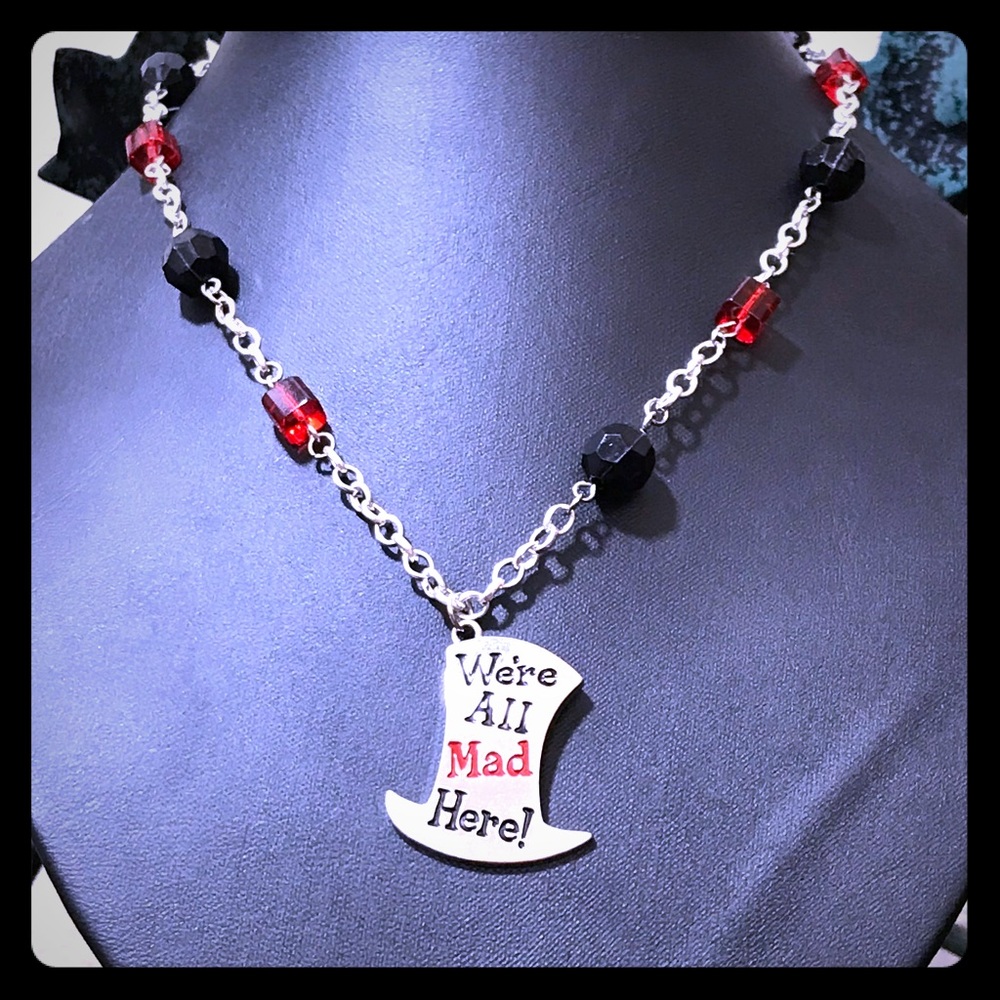 Alice Wonderland Mad Hatter Necklace Neck